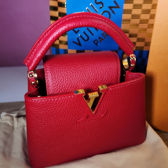 LV Capucine Mini Taurillion Scarlett BRAND NEW NEVER BEEN USED NWT - Picture 3 of 12